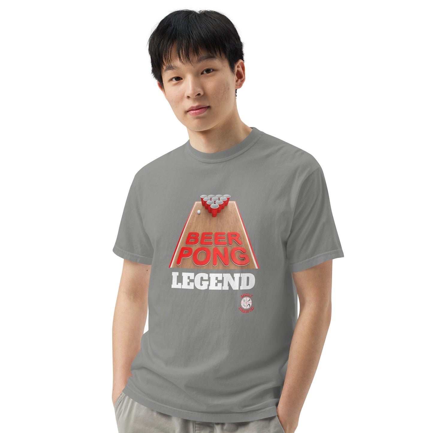 Beer Pong Legend heavyweight t-shirt by Easily Corrupted