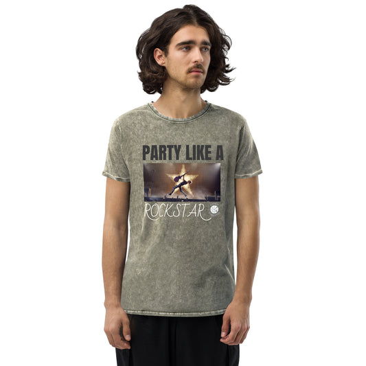 Party Like a Rockstar Denim T-Shirt by Easily Corrupted