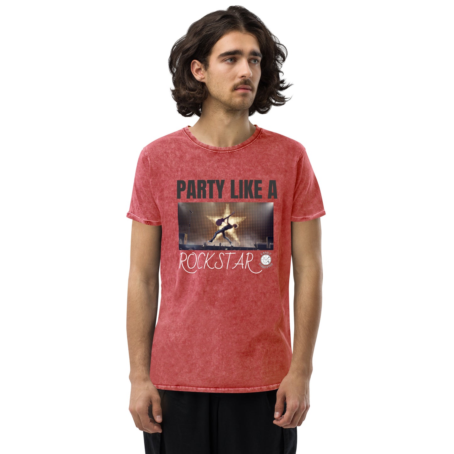 Party Like a Rockstar Denim T-Shirt by Easily Corrupted