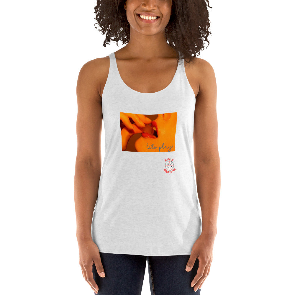 Let's Play! Women's Racerback Tank by Easily Corrupted