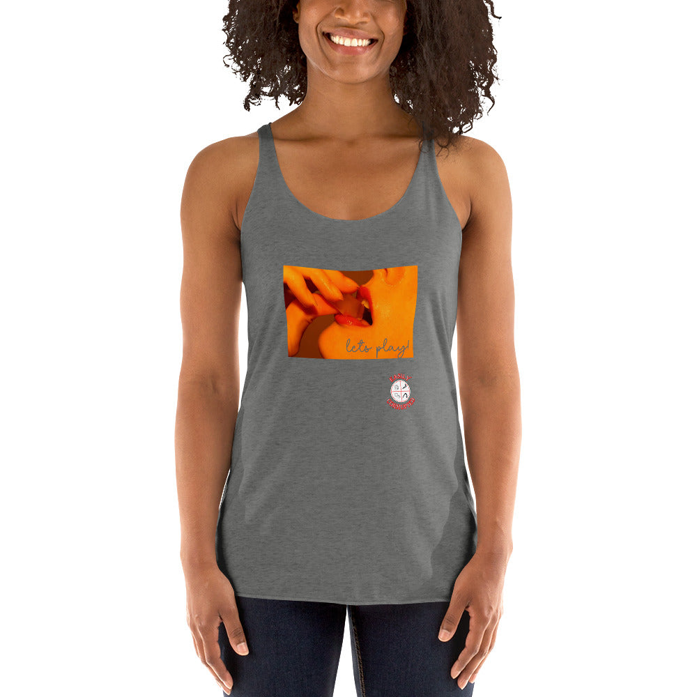 Let's Play! Women's Racerback Tank by Easily Corrupted