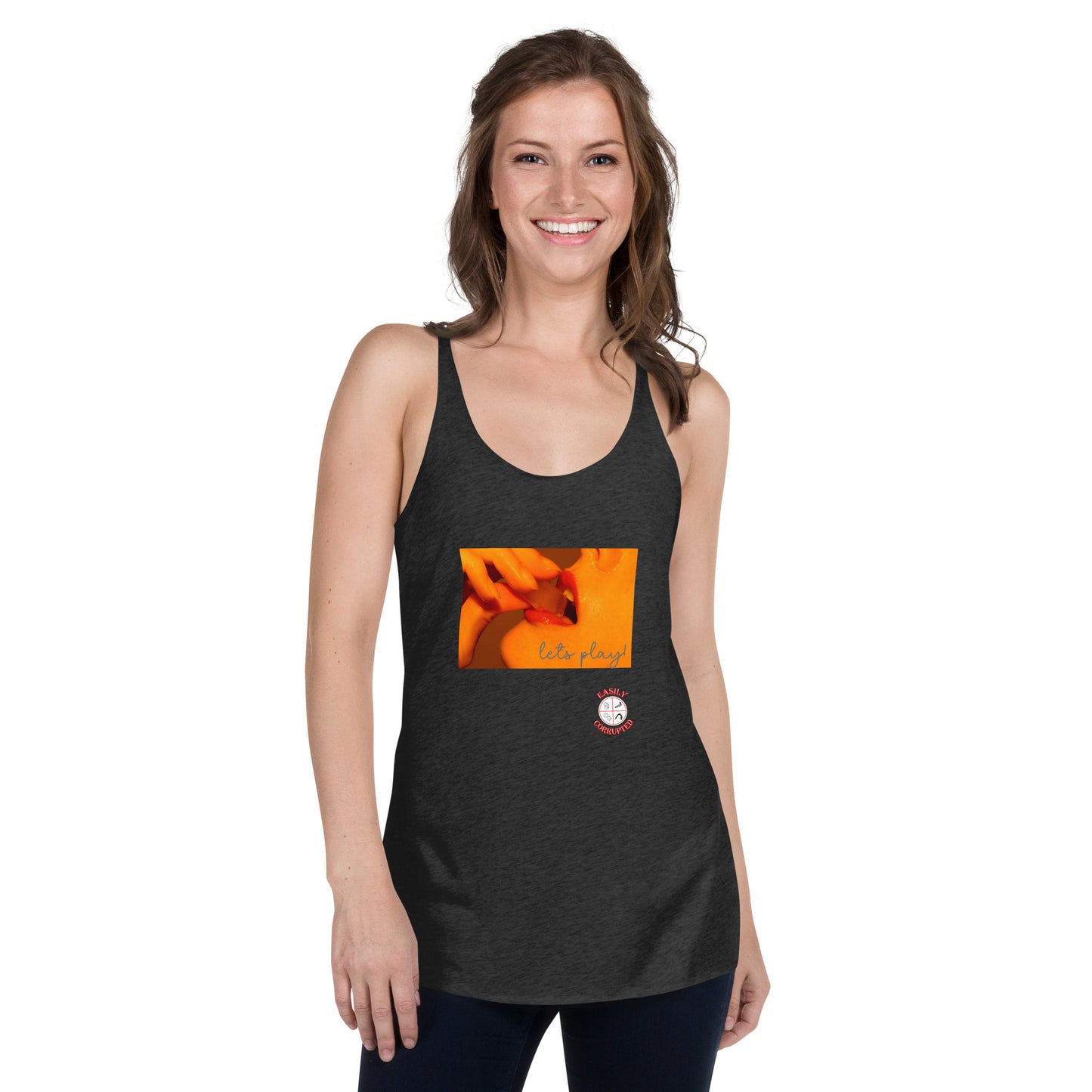 Let's Play! Women's Racerback Tank by Easily Corrupted