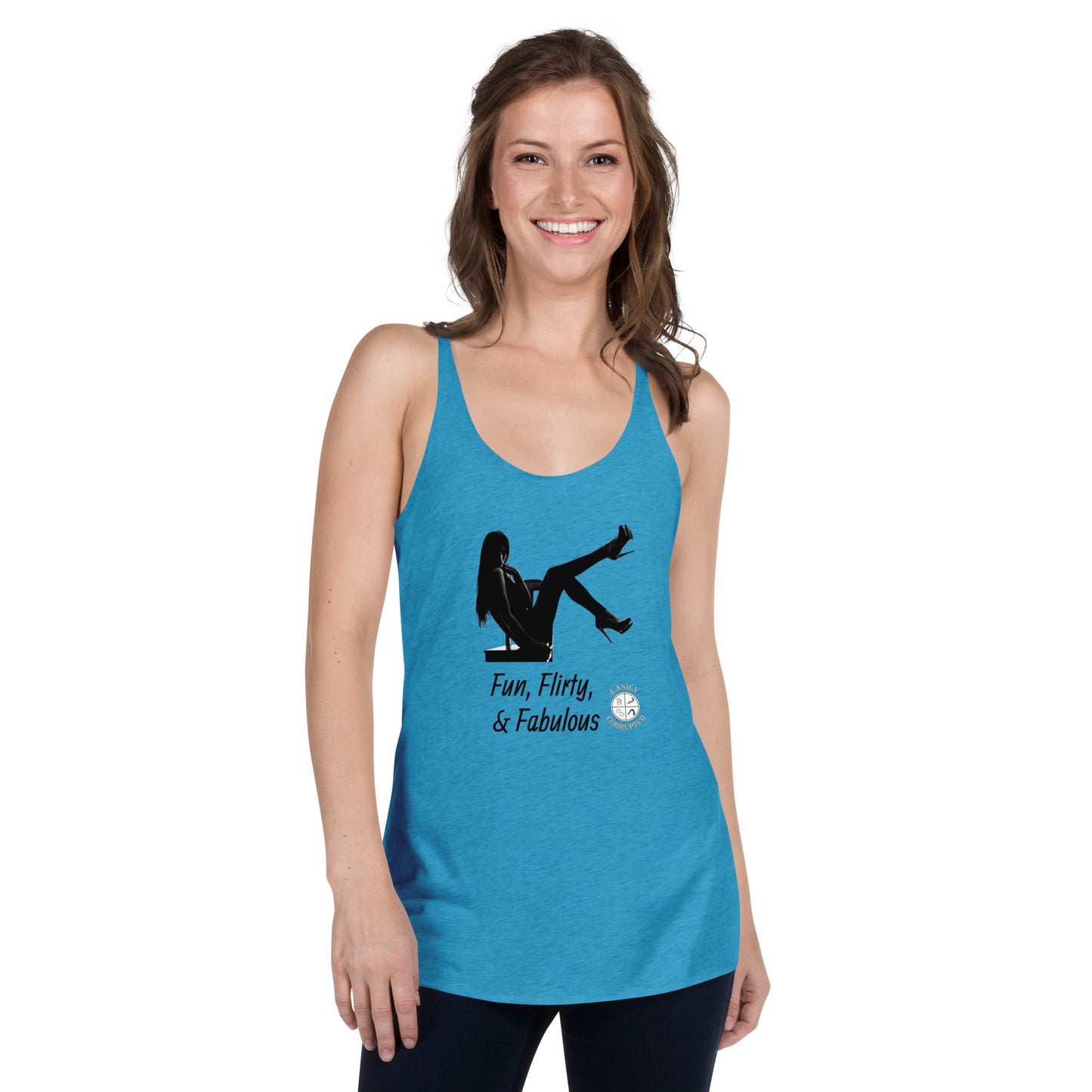 Fun, Flirty, and Fabulous Women's Racerback Tank by Easily Corrupted